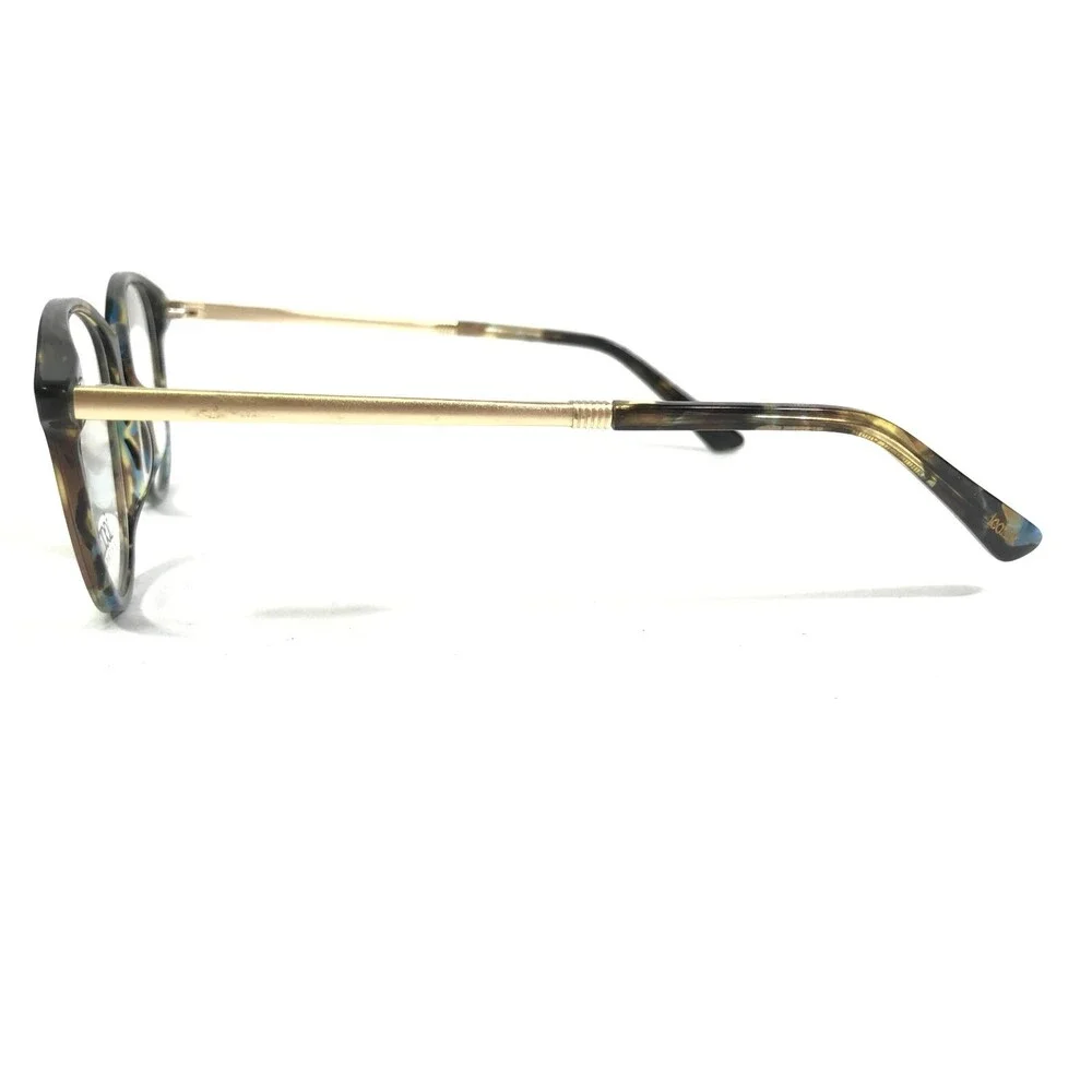 Iconik Eyeglasses Frames Ashley C2 Brown Blue Tortoise Gold Round 49-18-147